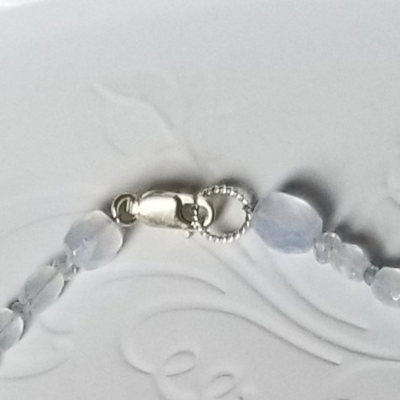 .925 CHALCEDONY/SAPPHIRE NECKLACE - Picture 3 of 4